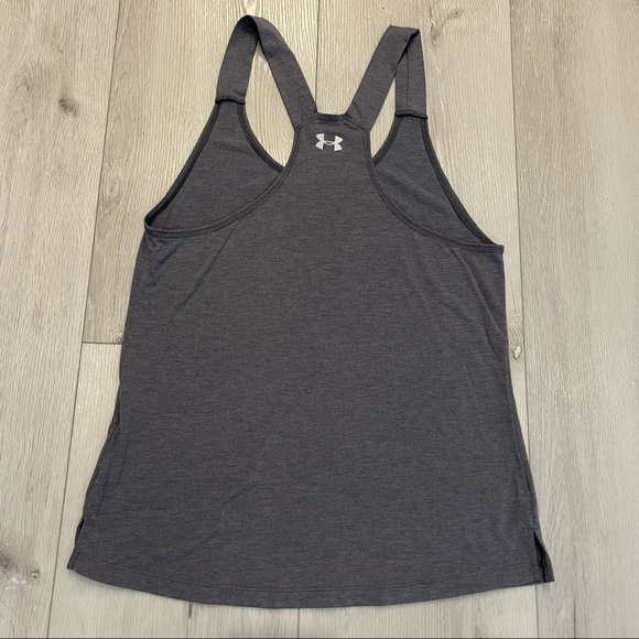 UNDER ARMOUR Gray Racerback Loose Fitting Tank Top - Picture 5 of 6
